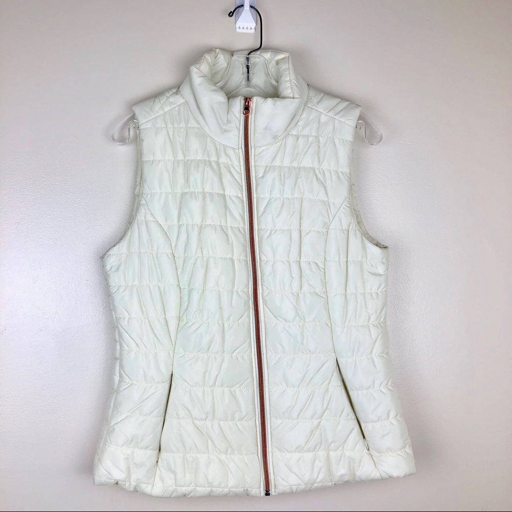Cambridge Dry Goods Ivory Rose Gold Quilted Vest